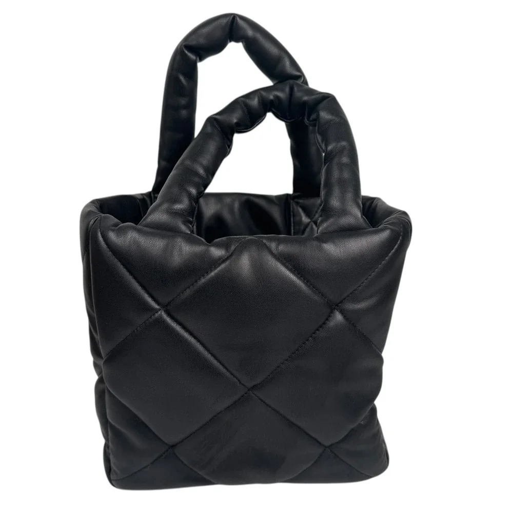 STAND STUDIO Rosanne Diamond Bag Quilted Padded Leather Top‎ Handle Satchel B72Q